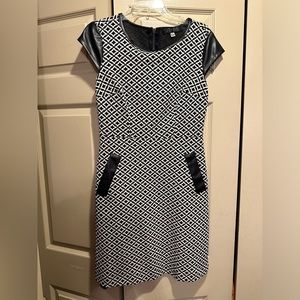 Sami + Dani A-Line Pocketed Black & White Dress